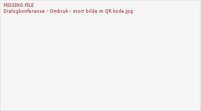 Dialogkonferanse - Ombruk - stort bilde m QR kode Dialogkonferanse - Ombruk - stort bilde m QR kode